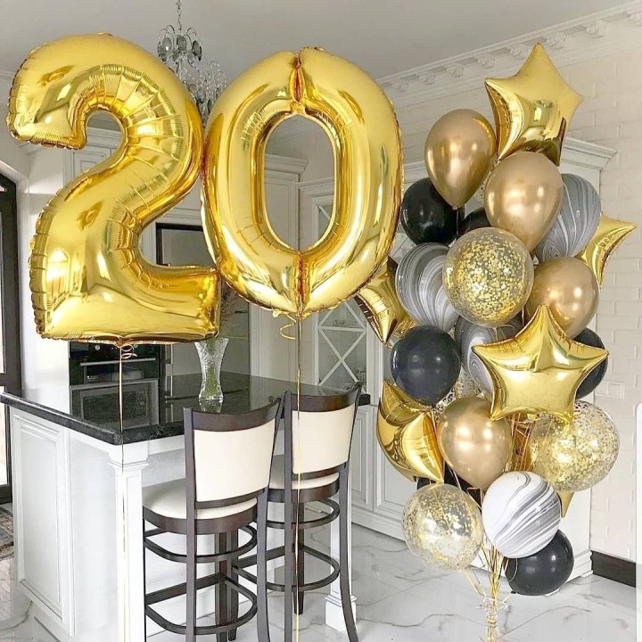 Фольгированный шар Золотая Цифра в Балашихе