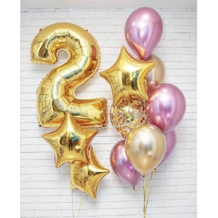 Цифра с фонтанами шаров  в Балашихе