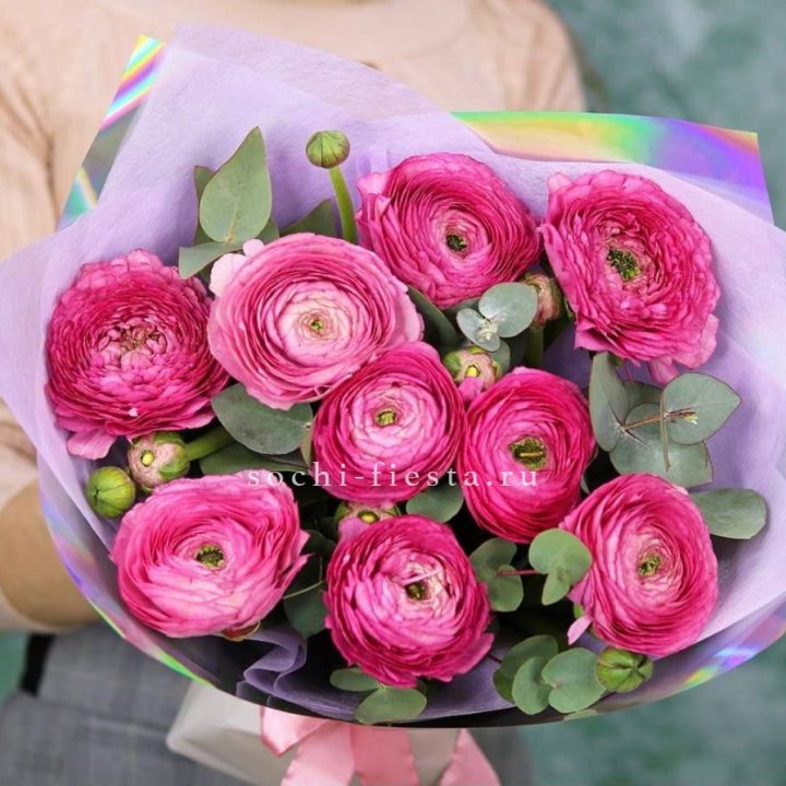 Ранункулюсы с эвкалиптом №2 в Балашихе