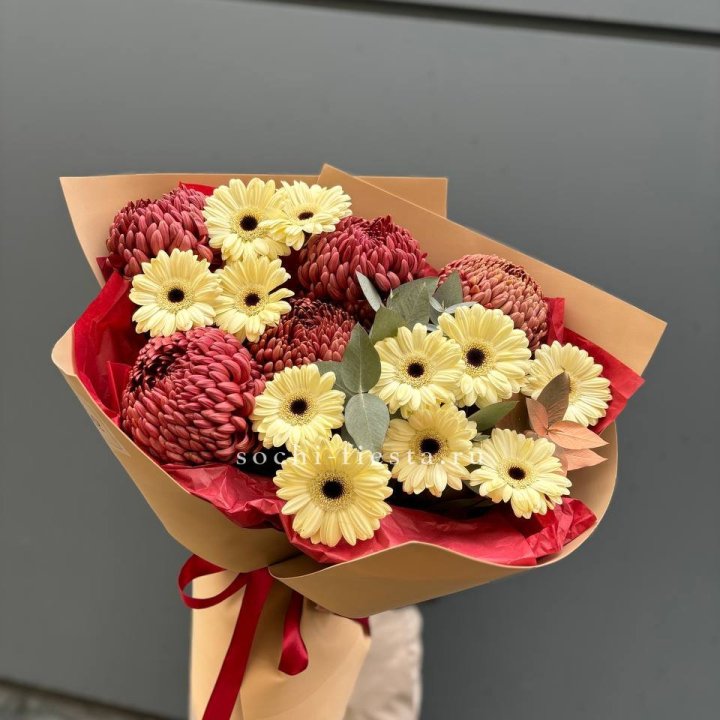 Букет гербер и хризантем Бигуди в Балашихе