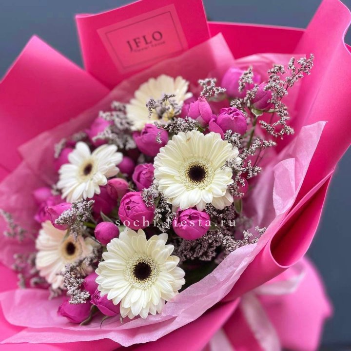 Букет гербер и мисти бабблс  в Балашихе