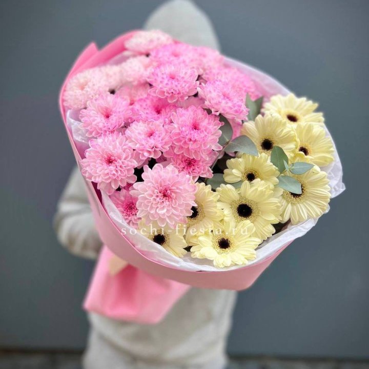 Дуо хризантем и гербер в Балашихе