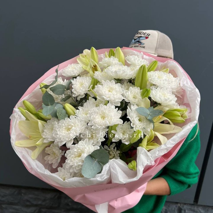  Букет  хризантемы и лилии в Балашихе