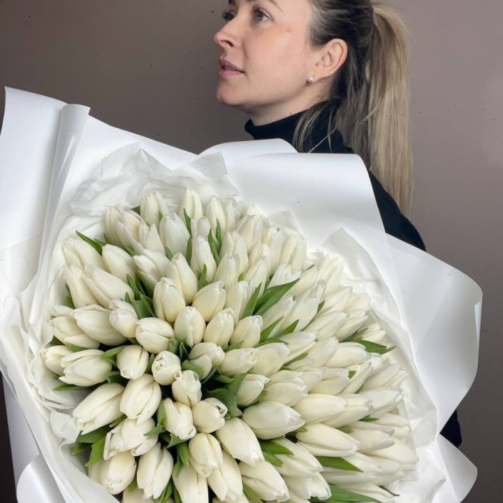 101 белый тюльпан №2 в Балашихе