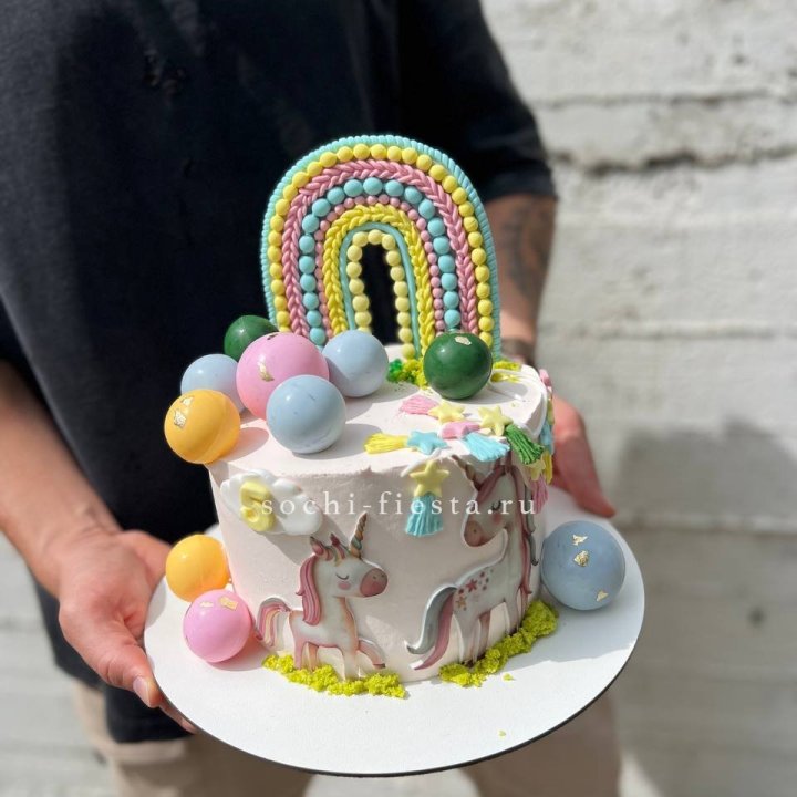 Торт "Радуга с единорогом" в Балашихе