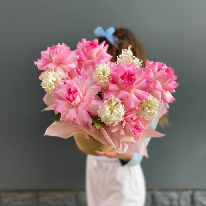 Дуо розы и гиацинты в Балашихе