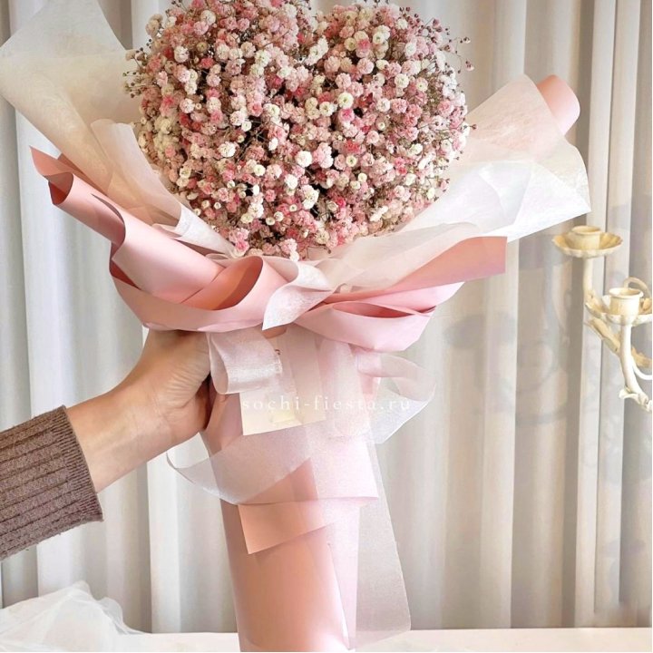 Сердце из гипсофилы  в Балашихе