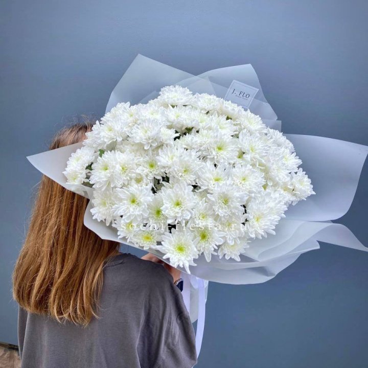 Букет хризантем "Белая снежинка" в Балашихе