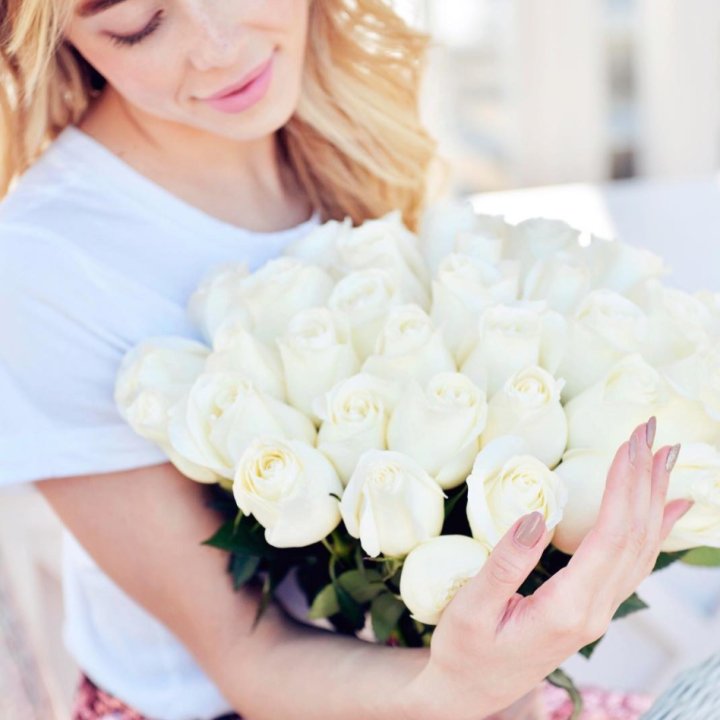 Букет высоких роз "Облака" в Балашихе