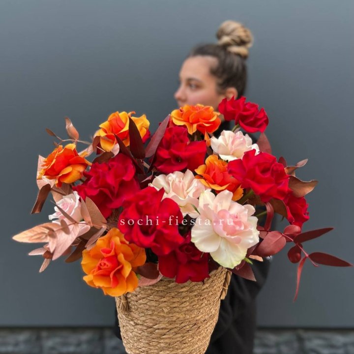 Авторский бокс "Роксана" в джутовом кашпо в Балашихе