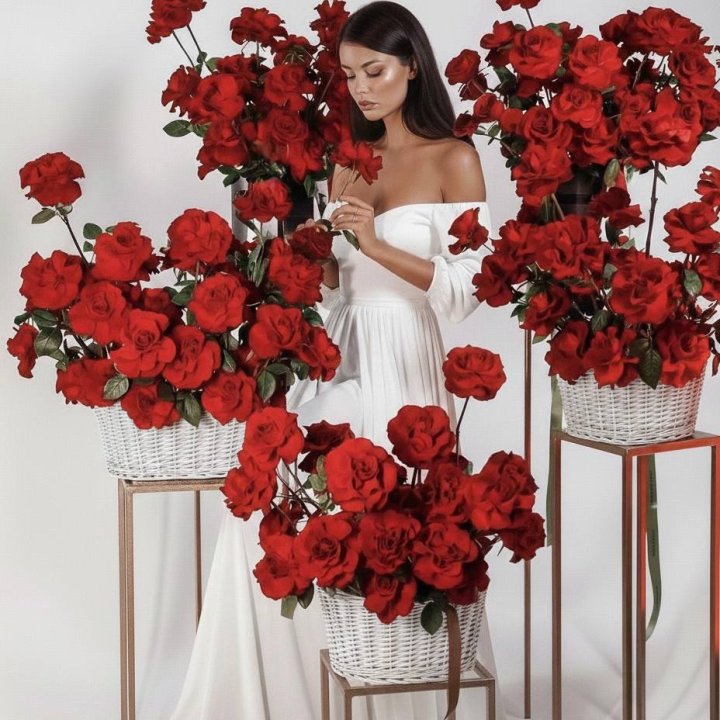 Сет из красных французских роз в Балашихе