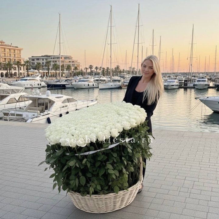 301 высокая роза в корзине в Балашихе