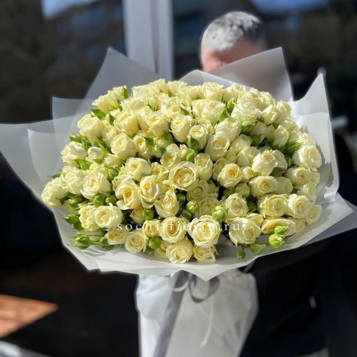 Белые кустовые розы 31 шт в Балашихе