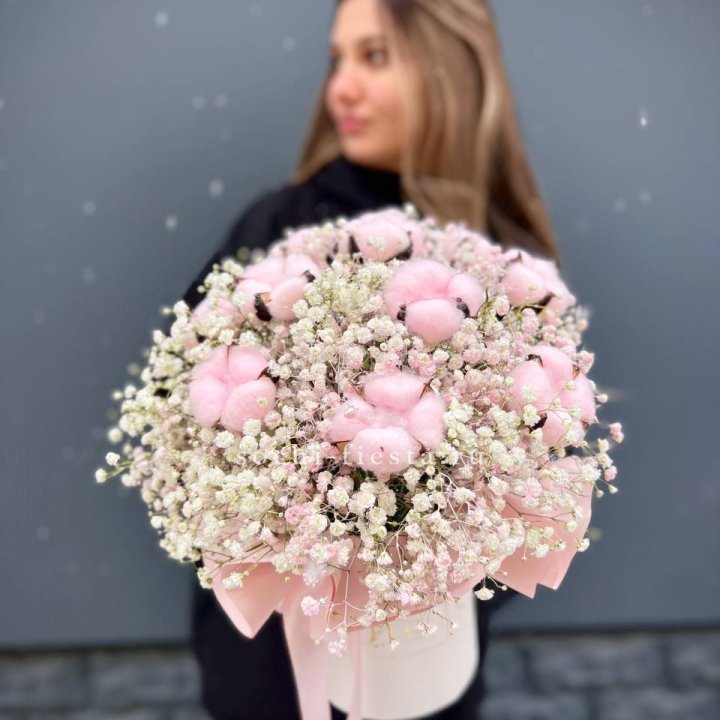 Гипсофилы с хлопком в шляпной коробке в Балашихе