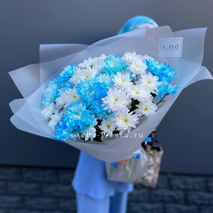Букет хризантем "Голубая снежинка" в Балашихе