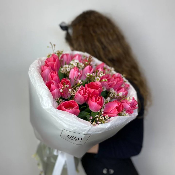 Дуо тюльпаны с хамелациумом в Балашихе