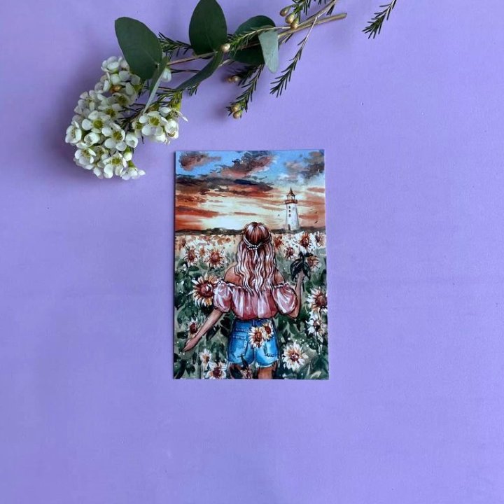 Открытка к букету "Подсолнух" в Балашихе