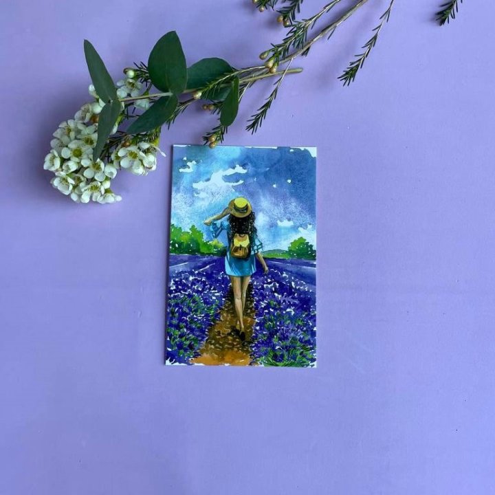 Открытка к букету "Цветочная дорога" в Балашихе