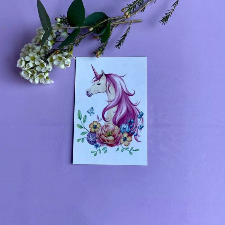 Открытка к букету "Единорог" в Балашихе