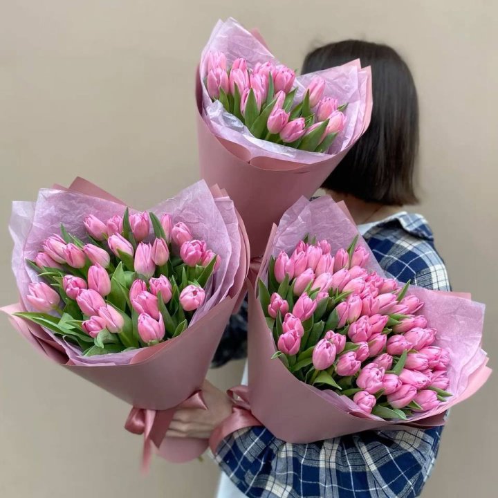 Букет розовых тюльпанов в Балашихе