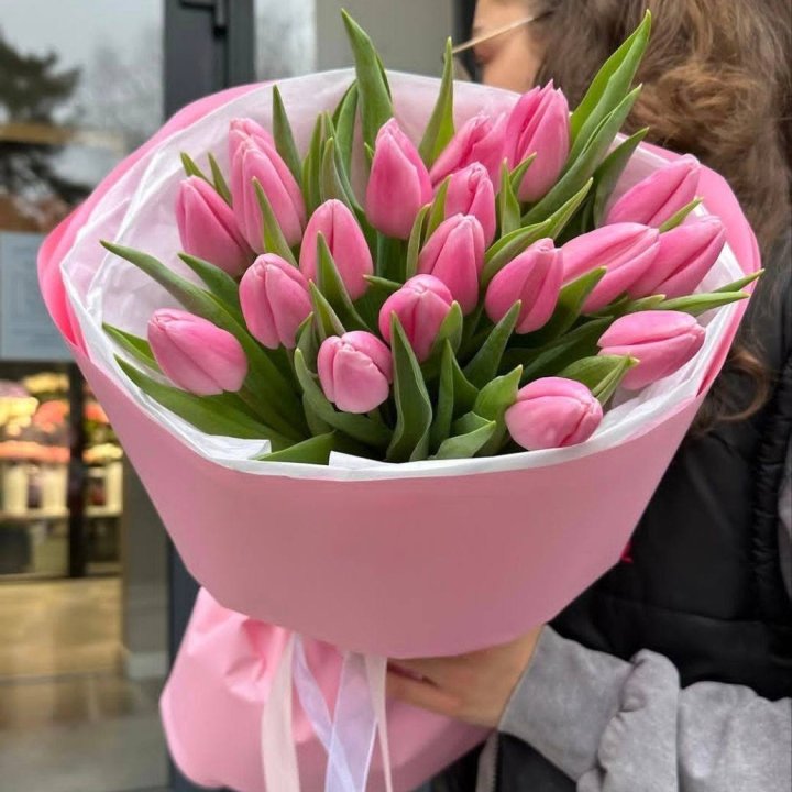  19 розовых тюльпанов в Балашихе