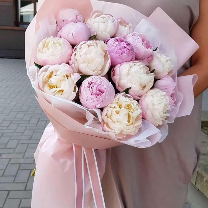 Букет пионов "Маршмелоу" в Балашихе