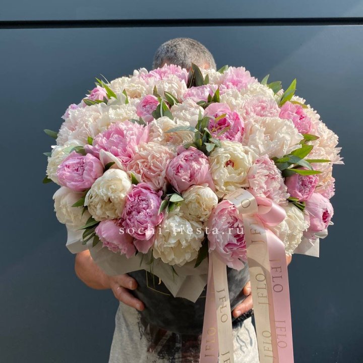 51 пионов в боксе в Балашихе