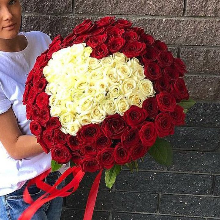 101 роза "Сердце" в Балашихе