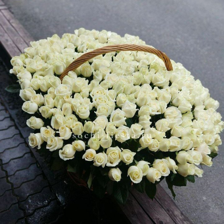 303 розы в корзине в Балашихе