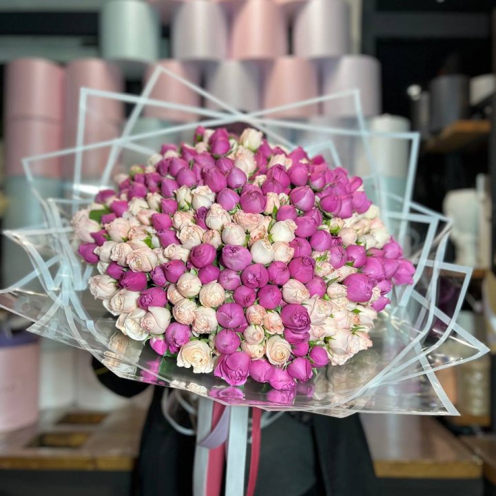 101 кустовая пионовидная роза в Балашихе