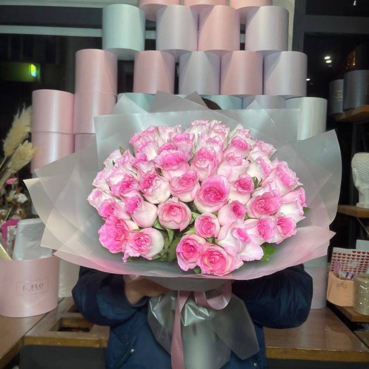  51 розовых роз в Балашихе