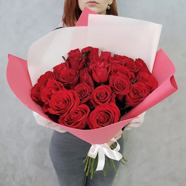 25 Красных роз рози вайт в Балашихе