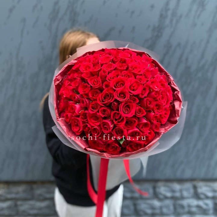 101  красная кенийская роза  в Балашихе