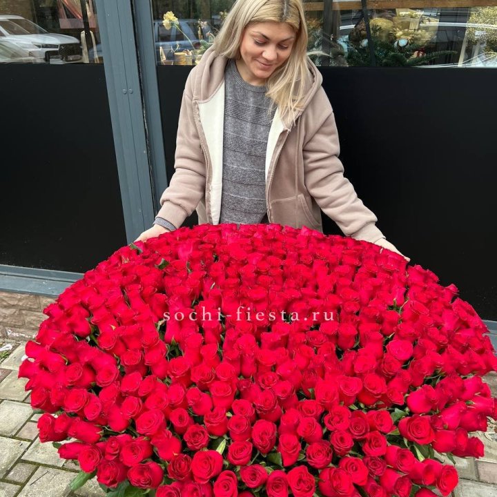 501 красная роза в корзине в Балашихе