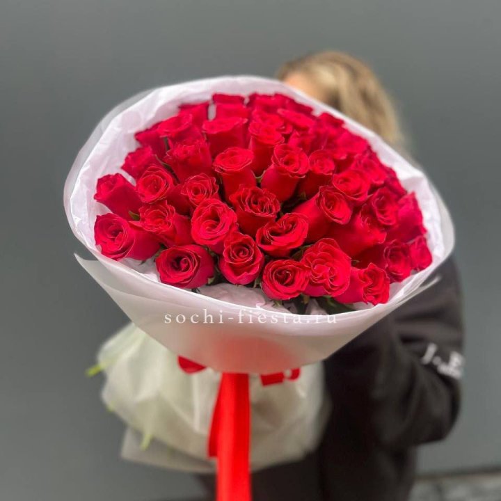 55 красных роз "Амелия" в Балашихе