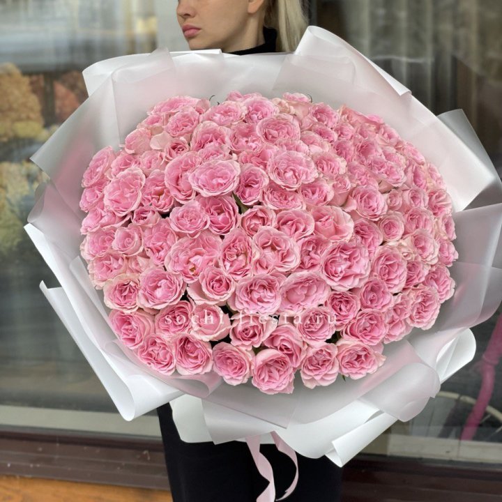 101 нежно-розовая роза в Балашихе