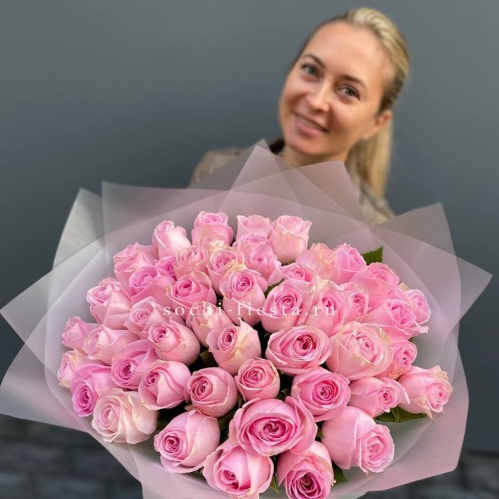 51 розовая роза в Балашихе