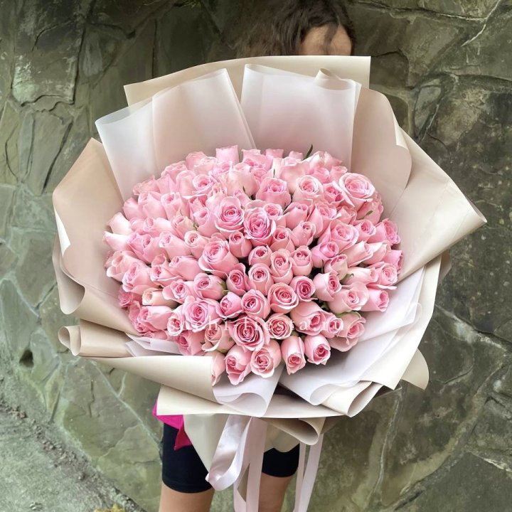 101 нежно-розовая роза Каролина  в Балашихе