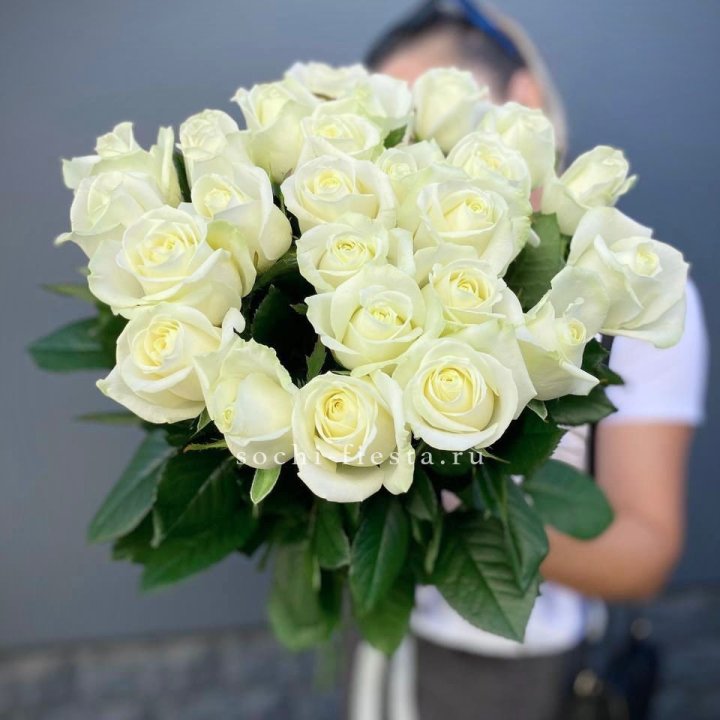 Голландские розы белые 25 в Балашихе