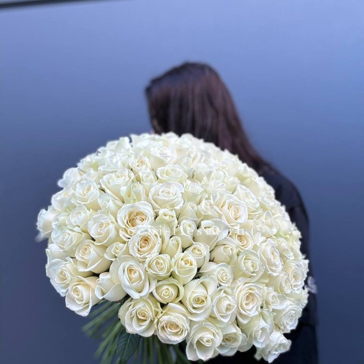 Охапка из 101 белой розы  в Балашихе