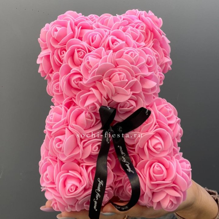 Игрушка медведь из розовых роз в Балашихе