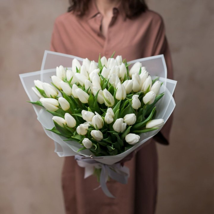 51 белый тюльпан в Балашихе